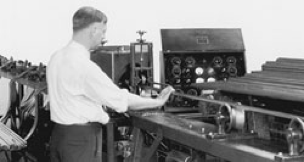 MAC has a long history with ndt in the US, this picture shows the first NDT equipment by MAC being installed in a customer plant in 1934