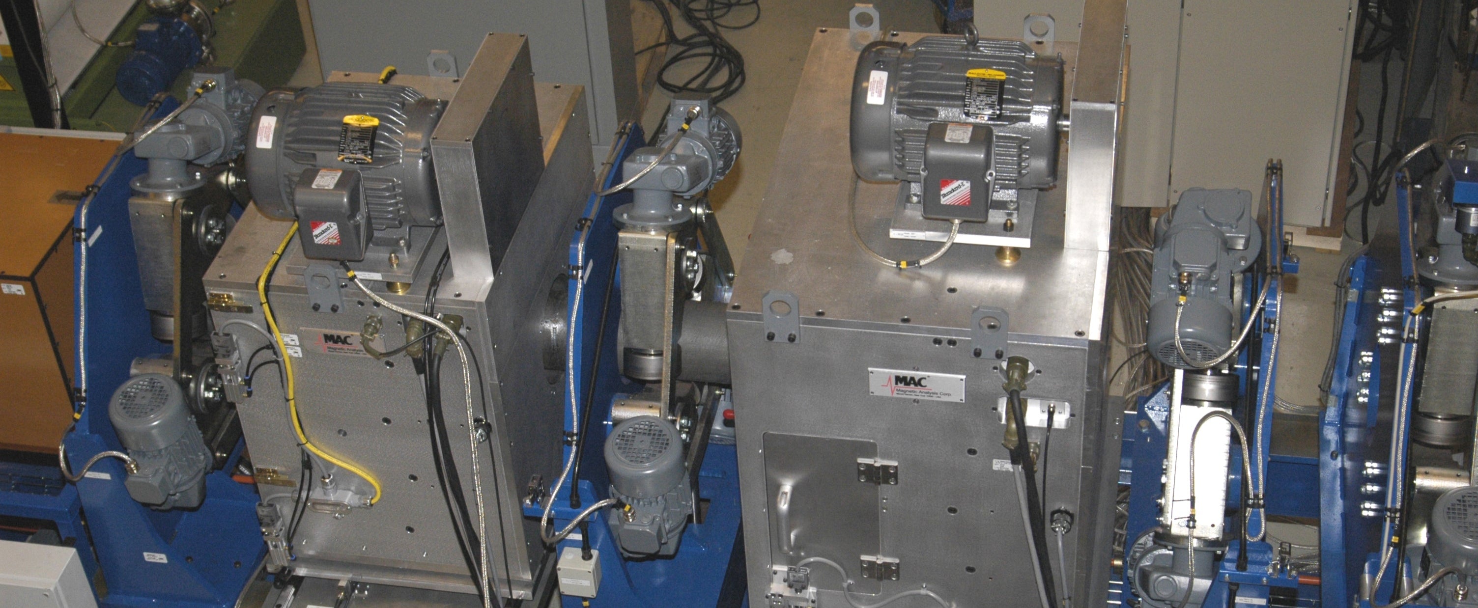 Magnetic Flux Leakage Testing equipment, on single pass system. 