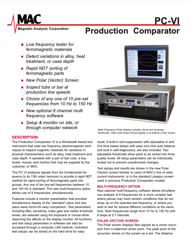 Production Comparator Brochure