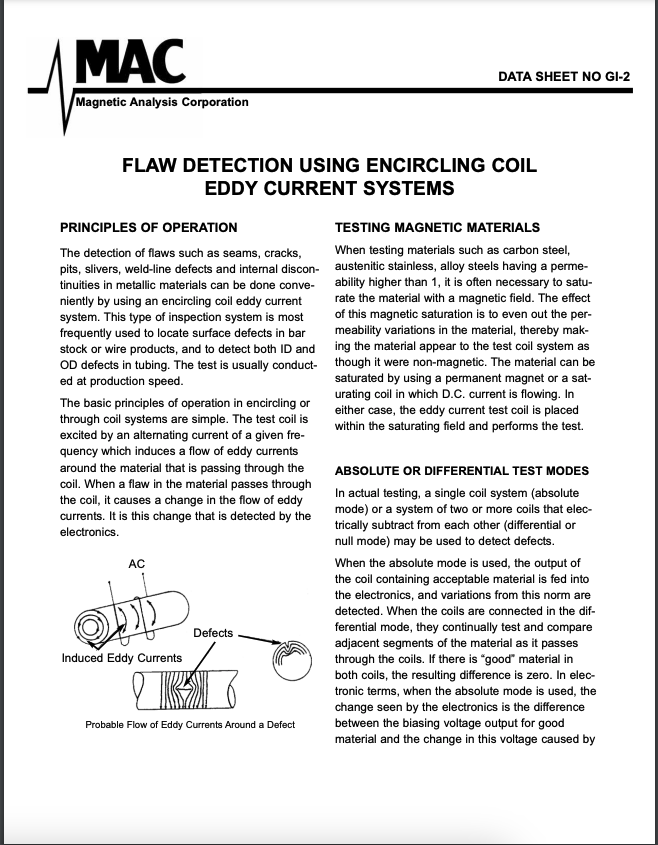 Eddy Current Technology Brochure