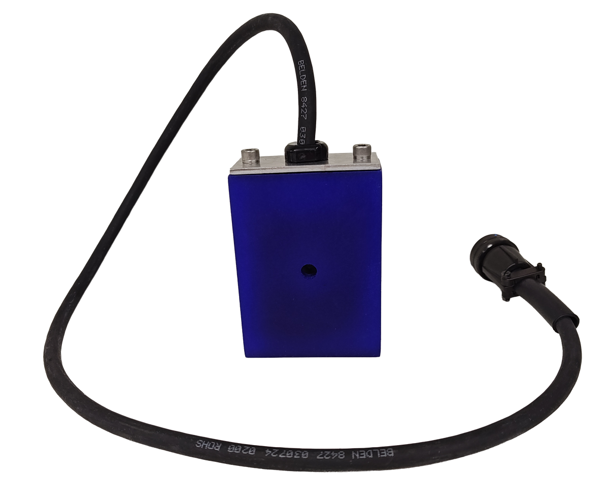blue encircling eddy current coil for eddy current inspection systems testing wire, bar, or small diameter tube