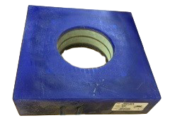 blue encircling EC coil for EC inspection of wire, rod, small diameter bar, eddy current coil