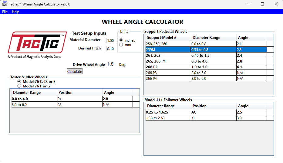 ultrasonic testing equipment manufacturers provide software for drive wheel angle calculations