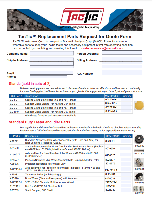 REQUEST A PARTS QUOTE